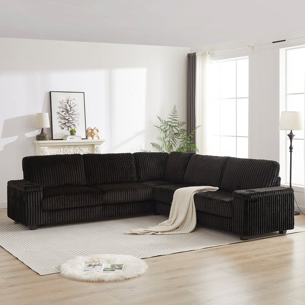 English Elm Chenille Cloud Sofa with Quilted Seat and Piano Key Backrest for Modern Living Rooms W834S00648