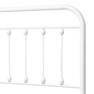 English Elm Metal Platform Bed Frame Queen White - Victorian Headboard, 450lb Support, No Box Spring, Storage W840P296694
