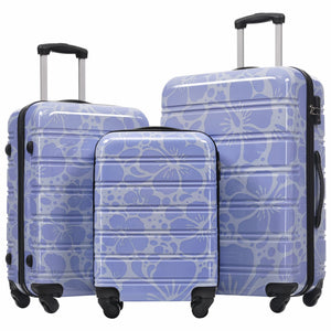 English Elm Hardshell Polycarbonate Luggage Set Three Piece Tsa Lock Spinner Travel Suitcases Blue N732P306618C
