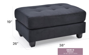 English Elm Sleek Modern Black Ottoman - Microfiber Upholstery, Durable 19"H x 38"W x 26"D, Lightweight & Easy Assembly B078108356