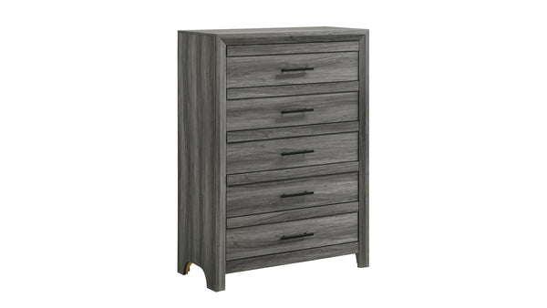 English Elm Denver Modern 5-Piece King Bedroom Set In Gray - Stylish Wood Design With Ample Storage Solutions B009S01469