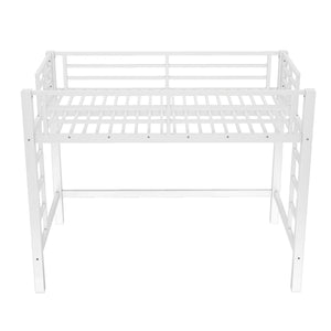 English Elm Twin Floor Bed Solid Pine Frame with Guardrails and Door for Safe Kid Sleep W1580P435703