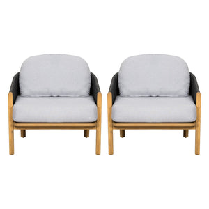 English Elm Christopher Knight Home® - Grotta Outdoor Club Chairs Set Of 2 - Stylish Dark Gray Rope & Plush Cushions For Ultimate Comfort N775P301130G-S2