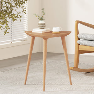 English Elm End Table Solid Rubberwood Egg Shaped Top Mid Century Modern Style for Living Room N771P221039K