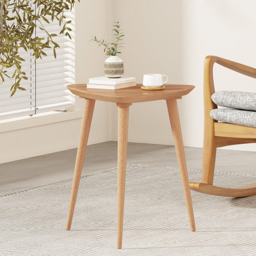 English Elm End Table Solid Rubberwood Egg Shaped Top Mid Century Modern Style for Living Room N771P221039K