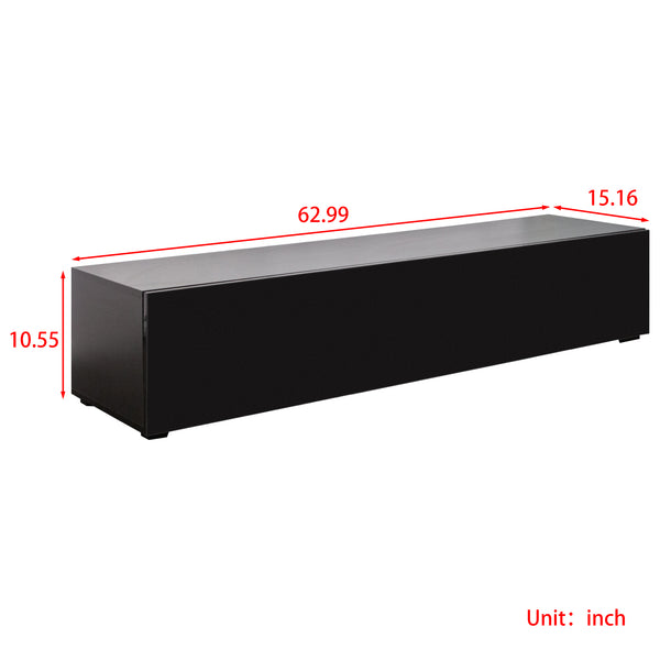 English Elm Modern Floating Media Console with Drop Down Doors and Display Shelf for Living Rooms W331P361255