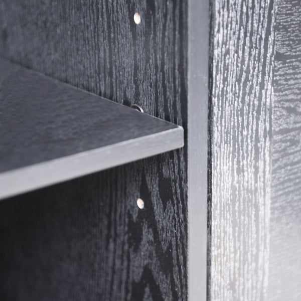 English Elm 45" Mirrored Acrylic Door Sideboard Mdf Buffet Cabinet with Adjustable Shelves Black W2899P372750