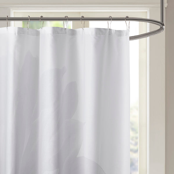 JLA Home Madison Park - Printed Floral Cotton Percale Shower Curtain — 200TC Photo-Realistic Blooms, Fade-Resistant, 72x72 MP70-7542