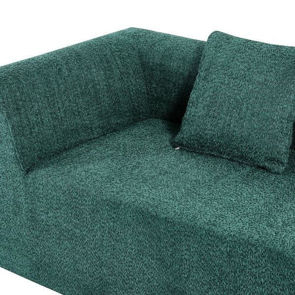 English Elm 110" Curved Modular Sectional Sofa Low Profile Foam Cushions for Contemporary Living Blue,Green N767P366011G