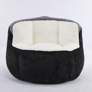 English Elm Oversized Faux Fur Bean Bag Chair - Multicolor Lounger Sofa For Cozy Living Room Relaxation! W3723P375716-GIGA