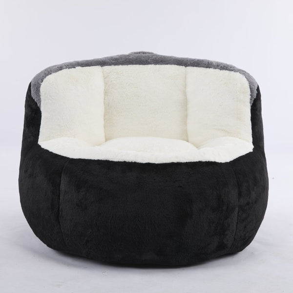 English Elm Oversized Faux Fur Bean Bag Chair - Multicolor Lounger Sofa For Cozy Living Room Relaxation! W3723P375716-GIGA