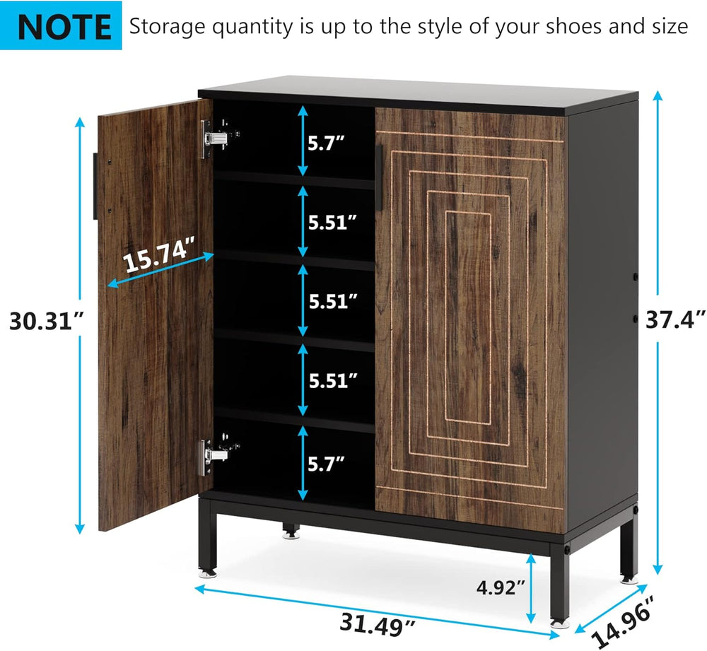 English Elm Tall Pantry Cabinet with Acrylic Doors Adjustable Shelves Modern Rustic Kitchen Storage T3971P456171