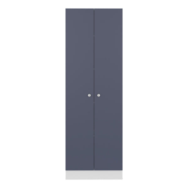 English Elm Pantry Cabinet 71.1" H Alby Blue & White, 2 Doors 5 Shelves Tall Engineered Wood Organizer, Eco-Friendly B097P395891
