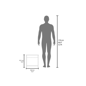 English Elm Chroma compact 16.5" tall minimalist nightstand with open shelf, durable engineered wood, space-saving design White 17.8 L x 15.8 W x 3.6 H B200P235873