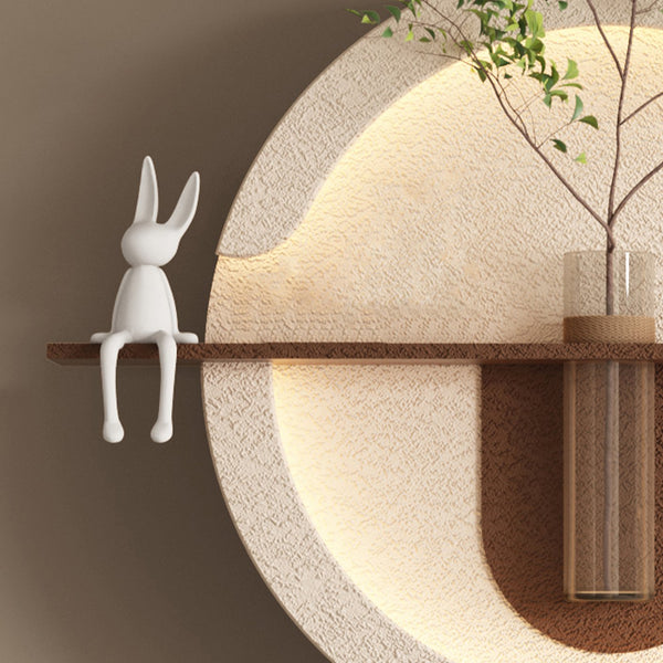 English Elm Adjustable Led Sandstone Double Disc Wall Sculpture with Botanicals for Living Room W2700P389345