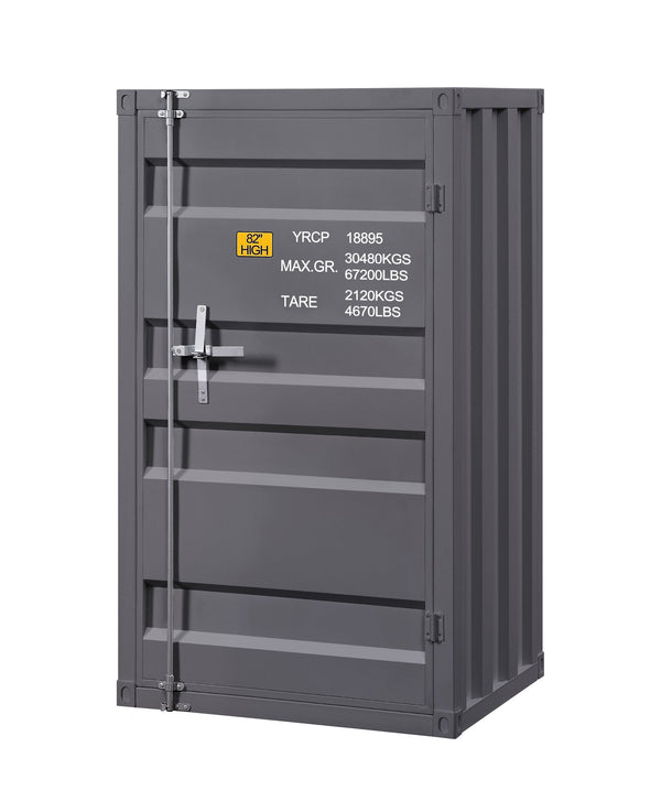 English Elm Gunmetal Industrial 1-Door Chest with Container-Lock Style Panels, 5 Compartments & 4 Shelves for Rugged Secure Storage (48" H x 28" W x 22" D) B062P209021