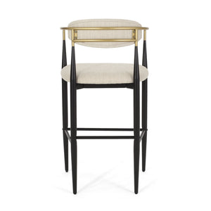 English Elm Christopher Knight Home® - Barstools Set Of 2 – Modern Upholstered Stools With Back Support & Durable Iron Legs For Kitchen Use N779P248198B