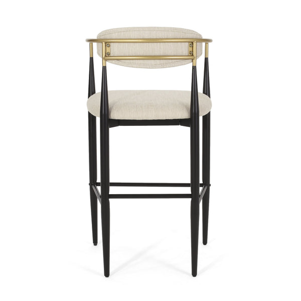 English Elm Christopher Knight Home® - Barstools Set Of 2 – Modern Upholstered Stools With Back Support & Durable Iron Legs For Kitchen Use N779P248198B