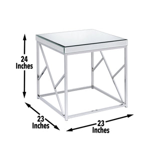 English Elm Steve Silver - Evelyn - Mirror Top End Table - Silver