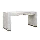 Stone-Textured Writing Desk with Keyboard Tray White with Raffia Palm Finish P301628 Pulaski Furniture