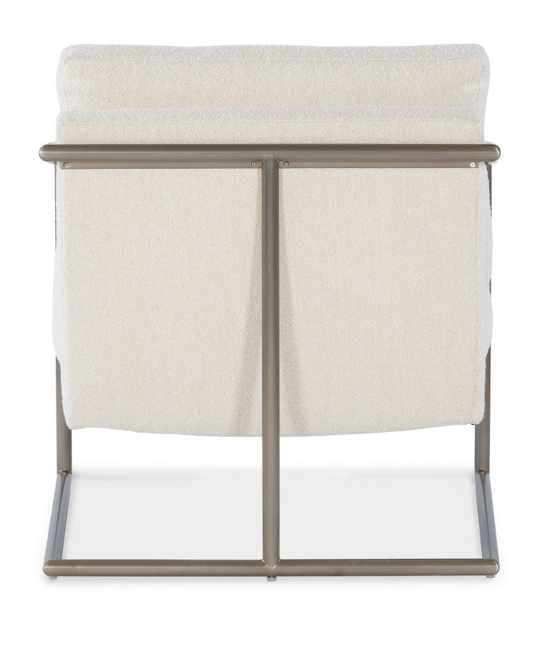 Hooker Furniture Moody Inverness Natural Upholstered Metal Chair With Fabric-Wrapped Arms & Polished Stainless Frame CC211-405