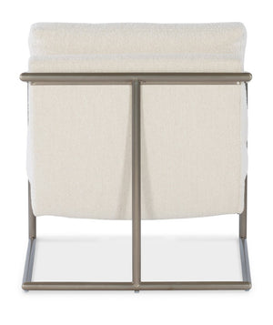 Hooker Furniture Moody Inverness Natural Upholstered Metal Chair With Fabric-Wrapped Arms & Polished Stainless Frame CC211-405