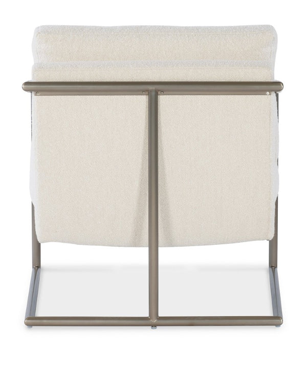 Hooker Furniture Moody Inverness Natural Upholstered Metal Chair With Fabric-Wrapped Arms & Polished Stainless Frame CC211-405