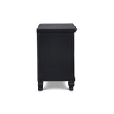 English Elm Dovie Black 2-Drawer Nightstand With Metal Hardware