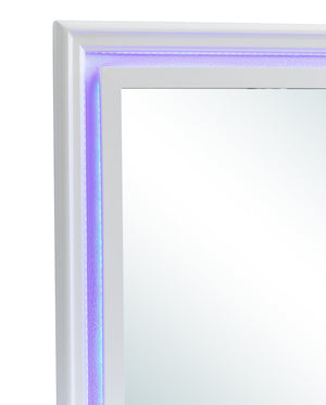 English Elm Lorana Silver Champagne Wall Mirror 38" - Elegant Led Accent, Low-Distortion Glass, Versatile Design B078108364