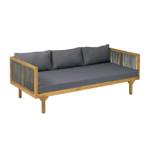 English Elm 2-piece Outdoor Acacia Patio Sofa Set with Rope Back and Round Coffee Table Dark Grey,Grey,Teak N770P354675A_N770P234486F