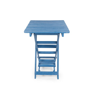 English Elm Summit Ridge Recycled Hdpe Outdoor Folding Bar Table Weather Resistant Eco Patio Blue B2745P409711