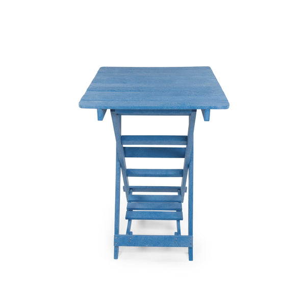 English Elm Summit Ridge Recycled Hdpe Outdoor Folding Bar Table Weather Resistant Eco Patio Blue B2745P409711