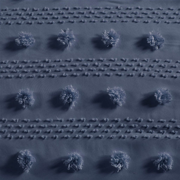 English Elm Full/Queen Lucy Clip Jacquard Comforter Set with Pom Pom Texture, Hypoallergenic, OEKO‑TEX Certified, Machine Washable Navy 9.84 L x 18.9 W x 9.84 H B035P148302