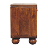 English Elm Solid Wood Chestnut Open Woven Bedside