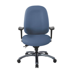 OSP Home Furnishings Multi-function Ergonomic High Back Office Chair with Lumbar Support and Titanium Base High Blue 8511-R105