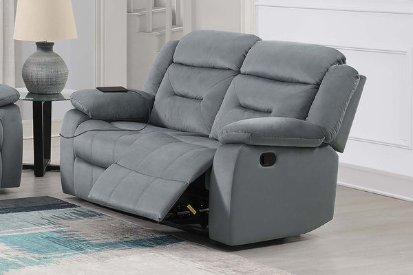 English Elm Contemporary Velvet 3 Piece Living Room Set with Tufted Sofa Loveseat and Recliner B011S02357