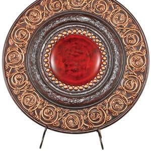 English Elm 21" Polyresin Round Wall Plaque Stone-look Relief Carved Earthy Tones Home Accent B072116028