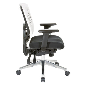 OSP Home Furnishings Contoured Plastic Back Manager Chair with Lumbar Support and Ergonomic Foam Seat 97898CWH-30