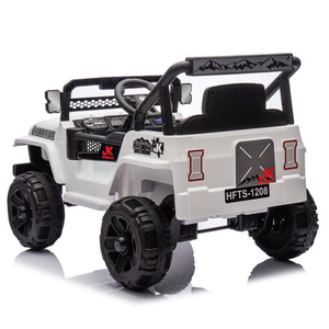 English Elm 12v Kids Electric Ride on Truck with Parental Remote Four Wheel Suspension and Led Lights White W1578P187457