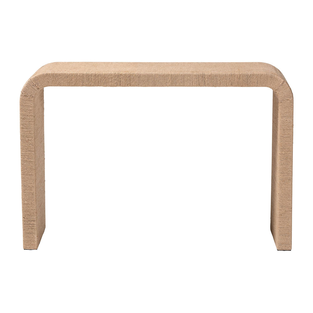 English Elm Round Handwoven Rattan Drum Side Table Organic Wicker Accent for Living or Sunroom B2750P467805