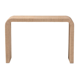 English Elm Round Handwoven Rattan Drum Side Table Organic Wicker Accent for Living or Sunroom B2750P467805