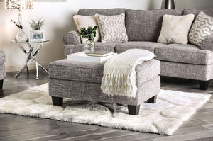 English Elm Transitional Upholstery Ottoman In Gray Finish – Versatile Seating & Stylish Surface For Any Room B2741P356299-GIGA