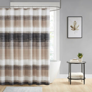 JLA Home Madison Park Essentials - Stripe Watercolor Stripe Shower Curtain - Ultra-Soft Microfiber, Antimicrobial, OEKO-TEX Certified, 72x72 inches MPE70-1030
