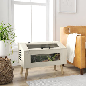 English Elm Pawhut 29 Gallon Reptile Terrarium With Top Access, Glass Windows & Optimal Ventilation For Pets W2225P200723-GIGA