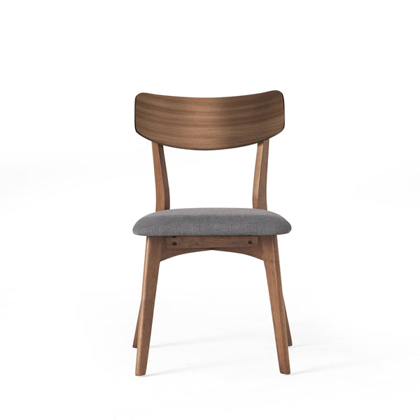 English Elm Mid-century Modern Upholstered Dining Chairs Set of 4 with Rubberwood Splayed Legs Dark Gray,Walnut N768P189387D_4