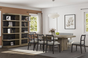 English Elm English Knotty Oak Veneer Double Pedestal Dining Table Seats Eight with Natural Grain B2699S00117