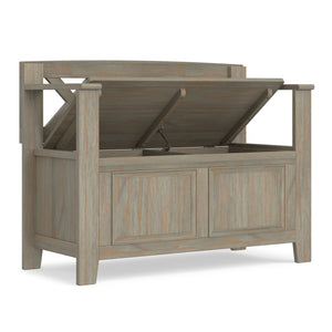 English Elm Amherst Solid Wood Lift Top Entryway Bench with Hidden Storage Compartments Gray B136P420744