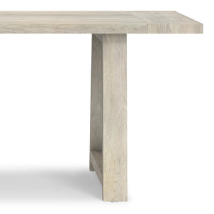 English Elm Whitley Solid Mango Wood Farmhouse Dining Table Trestle Base Seats Six White B136P420748