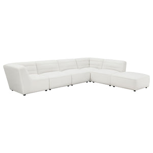 English Elm Bonnie Natural Faux Sheepskin Armless Chair - Modern, Cozy Accent For Stylish Living Spaces & Nooks B062P351440