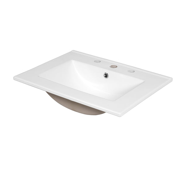 English Elm 24" Modern Bathroom Vanity with Ceramic Sink, Gold Handles, Tip-Out Drawer & Dual Soft-Close Doors N710P276692B